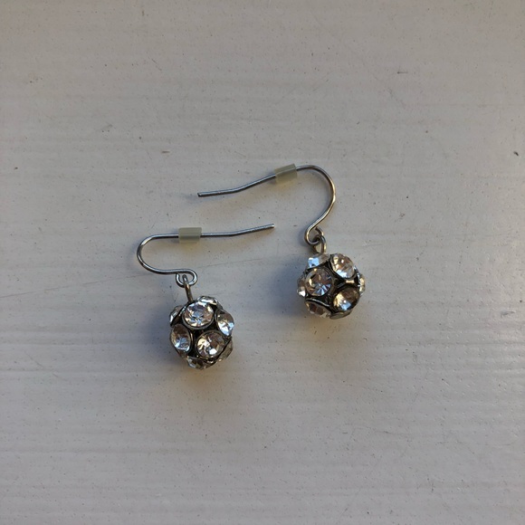 Vintage Jewelry Chic Silver Diamond Disco Ball Drop Earrings Poshmark